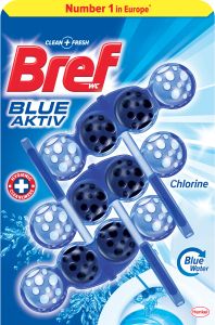 Bref Blue Aktive Chlorine, WC kuličky, 3 × 50 g