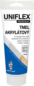 Uniflex akrylátový tmel na sádrokarton, zdivo a dřevo, tuba, 300 g