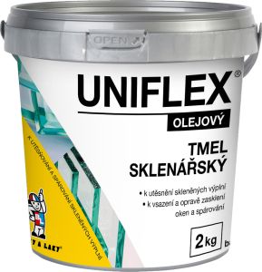 Uniflex olejový sklenářský tmel, přetíratelný, 2 kg