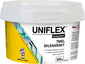 Uniflex olejový sklenářský tmel, přetíratelný, 500 g
