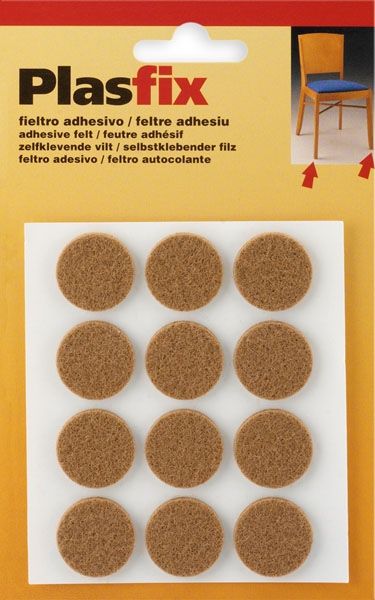 filcový kluzák kulatý 22mm samolepící hnědý (12ks)               