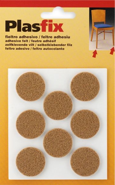 filcový kluzák kulatý 27mm samolepící hnědý (8ks)