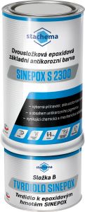 Sinepox s2300 dvousložková základní barva na kov a ocel, bílá + tvrdidlo, 1,18 kg