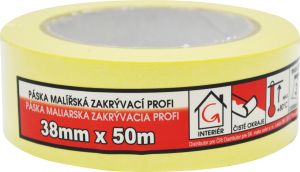 Mako Komfort lepicí páska zakrývací hladký krep, 7 dní, do 60 °C, 38 mm × 50 m