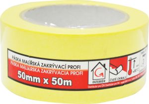 Mako Komfort lepicí páska zakrývací hladký krep, 7 dní, do 60 °C, 50 mm × 50 m