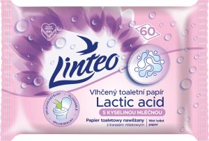 Linteo toaletní papír vlhčený s kyselinou mléčnou, 60 ks