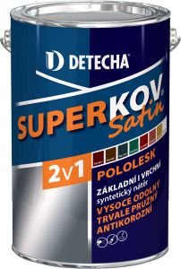 Detecha Superkov Satin 2v1 základní i vrchní barva na kov, pololesk, Ral 8017 hnědá čokoláda, 5 kg