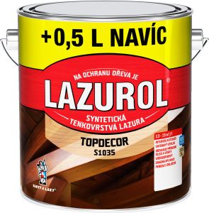 Lazurol Topdecor S1035 tenkovrstvá lazura na dřevo T023 teak, 2,5 + 0,5 l