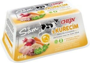 Sam vanička pro psy s kuřecím masem, 97% podíl masa, 415 g