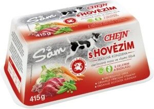Sam vanička pro psy s hovězím masem, 97% podíl masa, 415 g