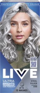 Schwarzkopf Live Ultra Brights barva na vlasy Ocelově stříbrná 098