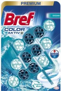 Bref Turquoise Aktiv Ocean WC blok v kuličkách 3 x 50 g