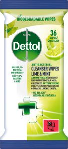 Dettol dezinfekční ubrousky na povrchy limetka a máta 36 ks