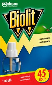 Biolit náplň do elektrického odpařovače proti komárům, 45 nocí, 27 ml
