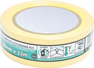 Mako zakrývací stavební PVC lepicí páska, štukatérská, lepí 6 týdnů, šířka 38 mm, délka 33 m