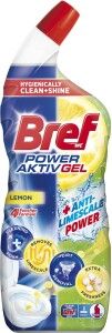 Bref WC gel Power Aktiv Gel Lemon s osvěžovačem, 700 ml
