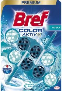 Bref Turquoise Aktiv Ocean tuhý WC blok, 2 × 50 g
