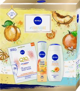 Nivea Box Fresh Apricot dárková sada sprchový gel, antiperpirant, pleťová maska