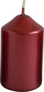Bony adventní svíčka bordó metalická 40 × 60 mm, 4 ks