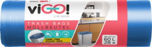 viGO pytle na odpad, 9 µ, 58 × 67 cm, 60 l, 28 ks