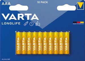 Varta Longlife AAA alkalické baterie, 10 ks