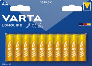 Varta Longlife AA alkalické baterie, 10 ks