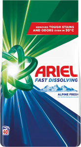 Ariel Mountain Spring prací prášek, 40 praní, 2,2  kg
