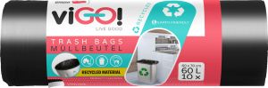 viGO pytle na odpad, 24 µ, 60 × 70 cm, 60 l, 10 ks