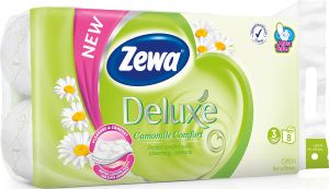 Zewa Deluxe Camomile Comfort 3vrstvý toaletní papír, 8 rolí, 19,3 m role