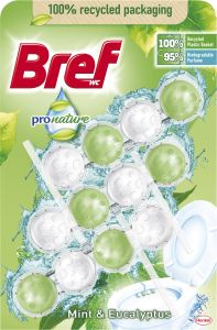 Bref WC blok Pro Nature Mint & Eucalyptus, 3× 50 g