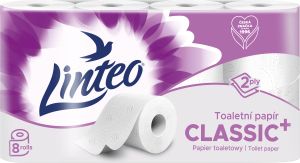 Linteo toaletní papír 2vrstvý, 8 rolí, 17 m role