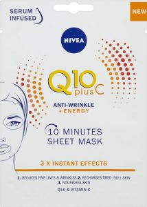 Nivea Q10 plus C textilní maska proti vráskám, 1 ks