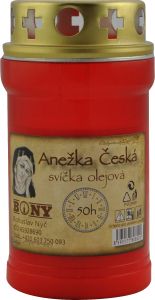 Bony hřbitovní svíčka Anežka Česká červená