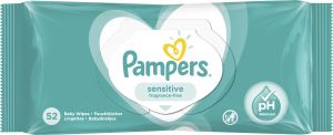 Pampers Sensitive vlhčené ubrousky, 52 ks