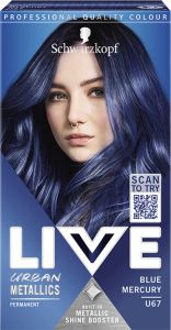 Schwarzkopf Live Urban Metallics barva na vlasy Metalická modrá U67, 60 ml