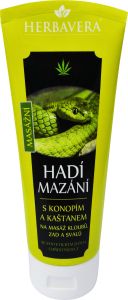 Herbavera Hadí mazání s konopím a kaštanem, 200 ml