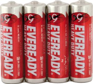Eveready AA zinkovo-chloridové tužkové baterie, 4 ks