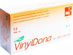 Vulkan VinylDona vinylové jednorázové bezprašné rukavice velikost S, 100 ks