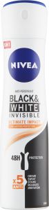 Nivea Black & White Invisible Ultimate Impact antiperspirant, 150 ml