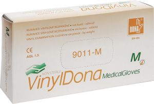 Vulkan VinylDona vinylové jednorázové bezprašné rukavice velikost M, 100 ks