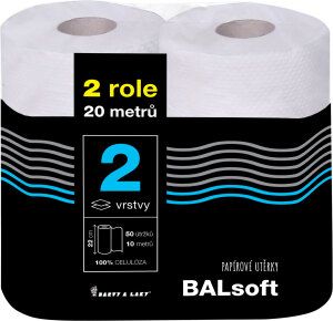 BALsoft 2vrstvé papírové utěrky 10 m, 2 role