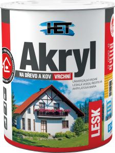 Het Akryl Lesk univerzální barva na dřevo i kov, 1000 bílá, 700 g