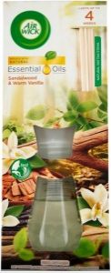 Air Wick Essential Oils vanilka a santalové dřevo vonné tyčinky, 30 ml