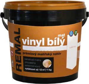REMAL Vinyl bílý mat omyvatelná barva na zeď 1 kg