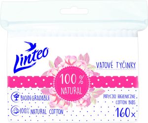 Linteo Natural vatové tyčinky papírové sáček 160 ks