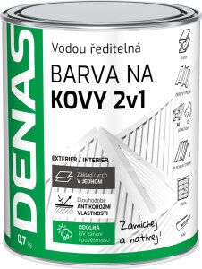 DENAS BARVA NA KOVY 2v1 antikorozní rychleschnoucí barva, 0566 plotová zelená, 700 g