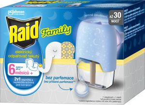Raid Family elektrický odpařovač s tekutou náplní proti komárům, 30 nocí, 1+21 ml