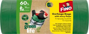 Fino Green Life recyklované PE pytle na odpad, 27 µ, 60 × 66 cm, 60 l, 18 ks