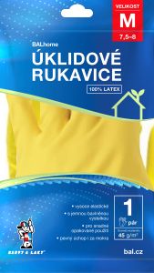 BALhome latexové úklidové rukavice, žluté, velikost M