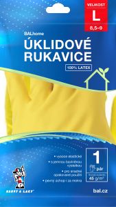 BALhome latexové úklidové rukavice, žluté, velikost L